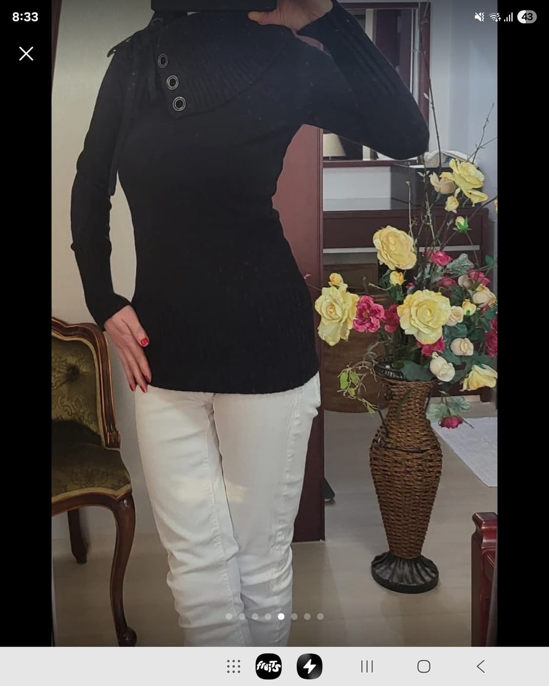 아르마니 익스체인지 AX  울 레이스업 니트 스웨터  상품이미지5