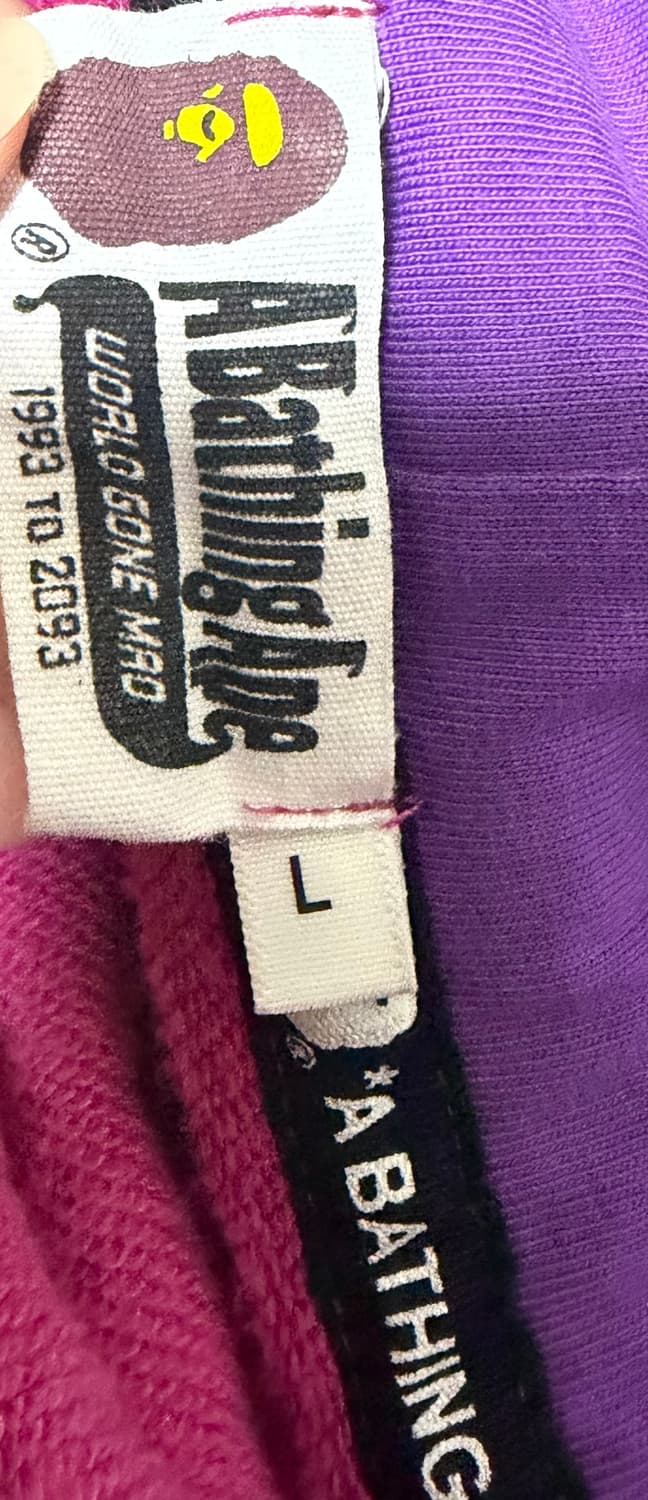 베이프 카모 퍼플 샤크 후드집업 L 사이즈 상품이미지4