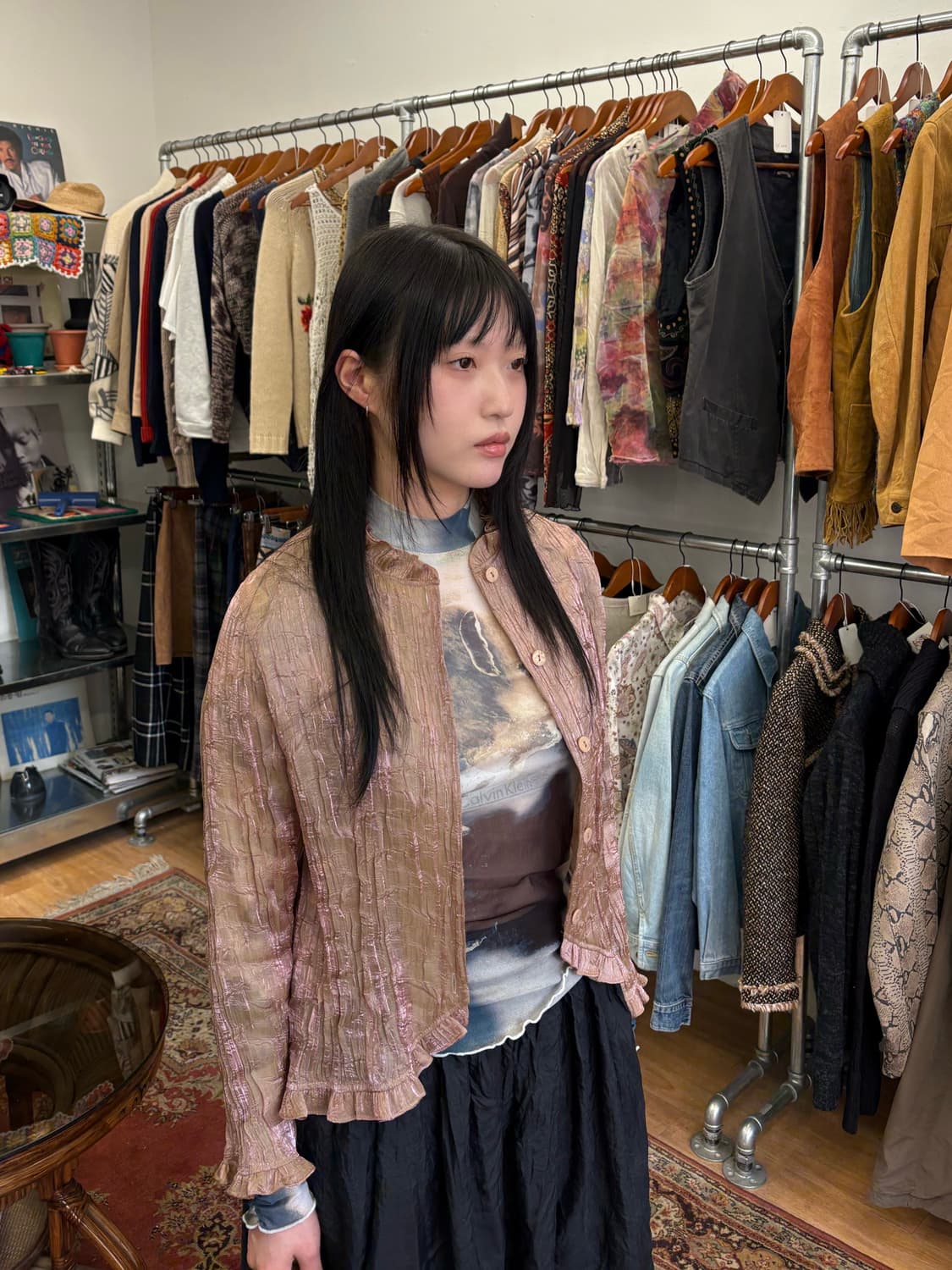 Vintage Sheer Wrinkle Blouse 상품이미지1