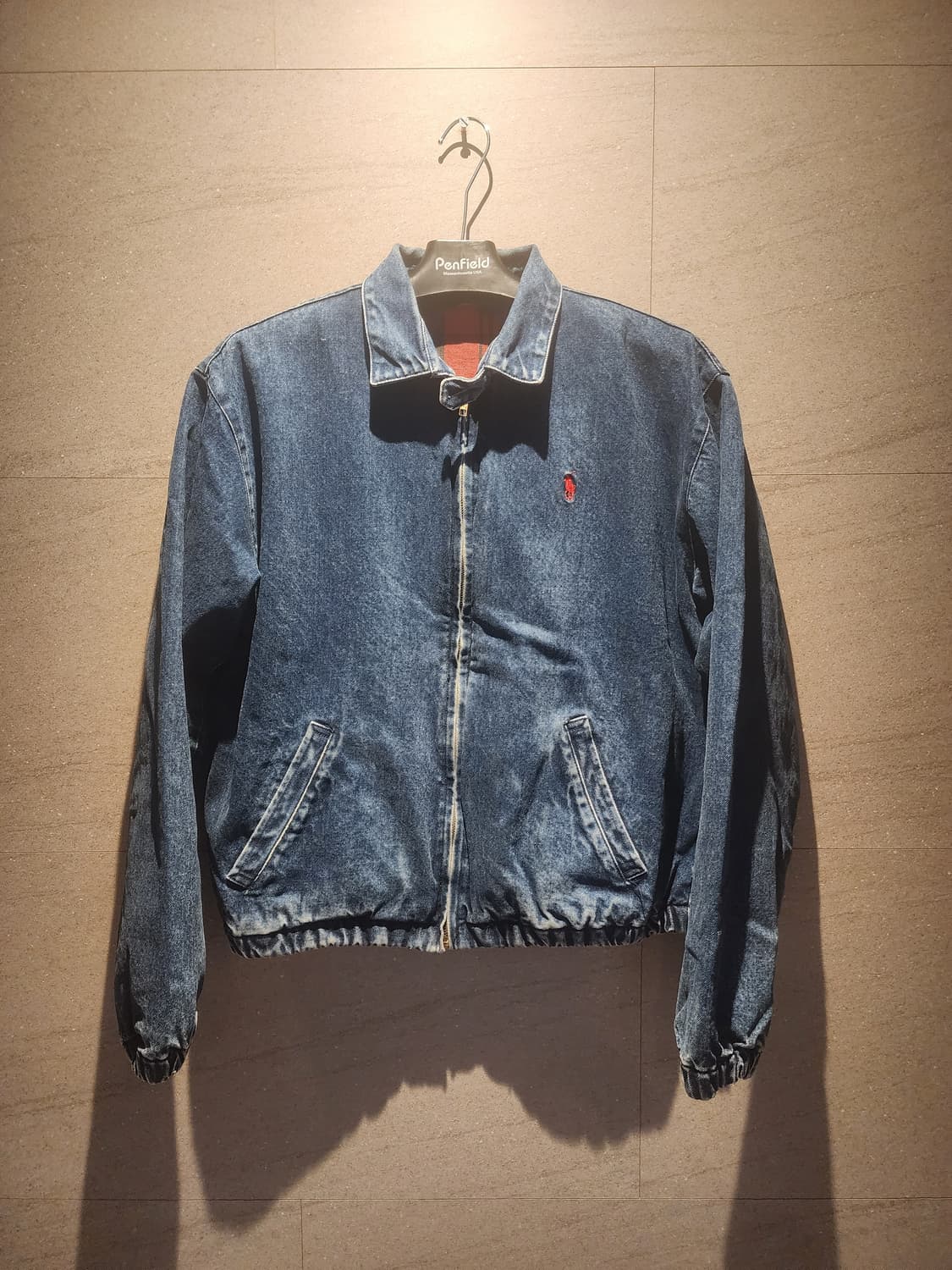 90s 폴로 랄프로렌 데님 블루종 자켓 (타탄체크 안감 / 크롭핏) 상품이미지2