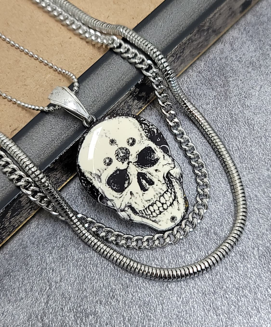 스컬 해골 빈티지목걸이 상품이미지1