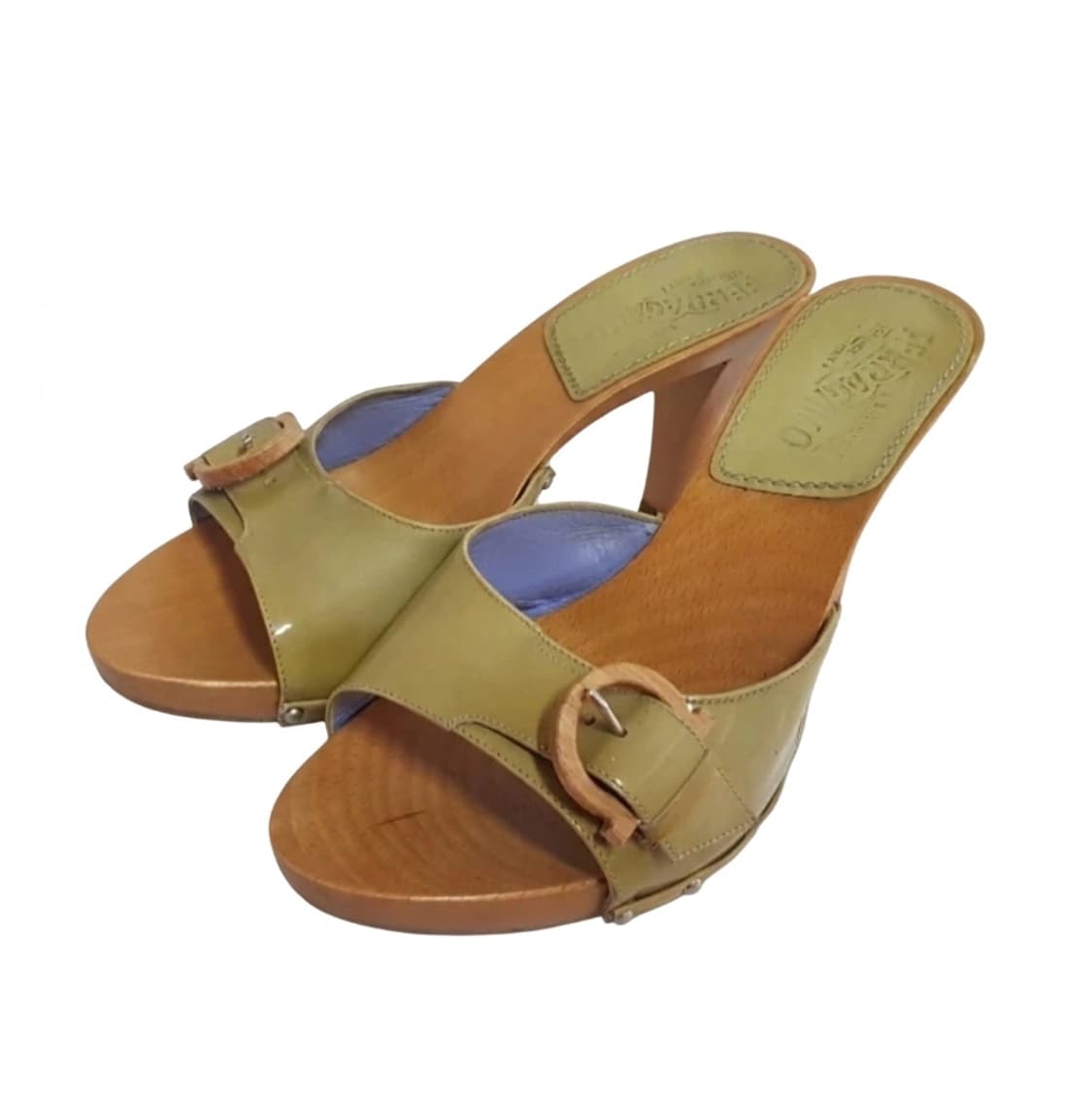 Ferragamo 페라가모 빈티지 우드 샌들 상품이미지1