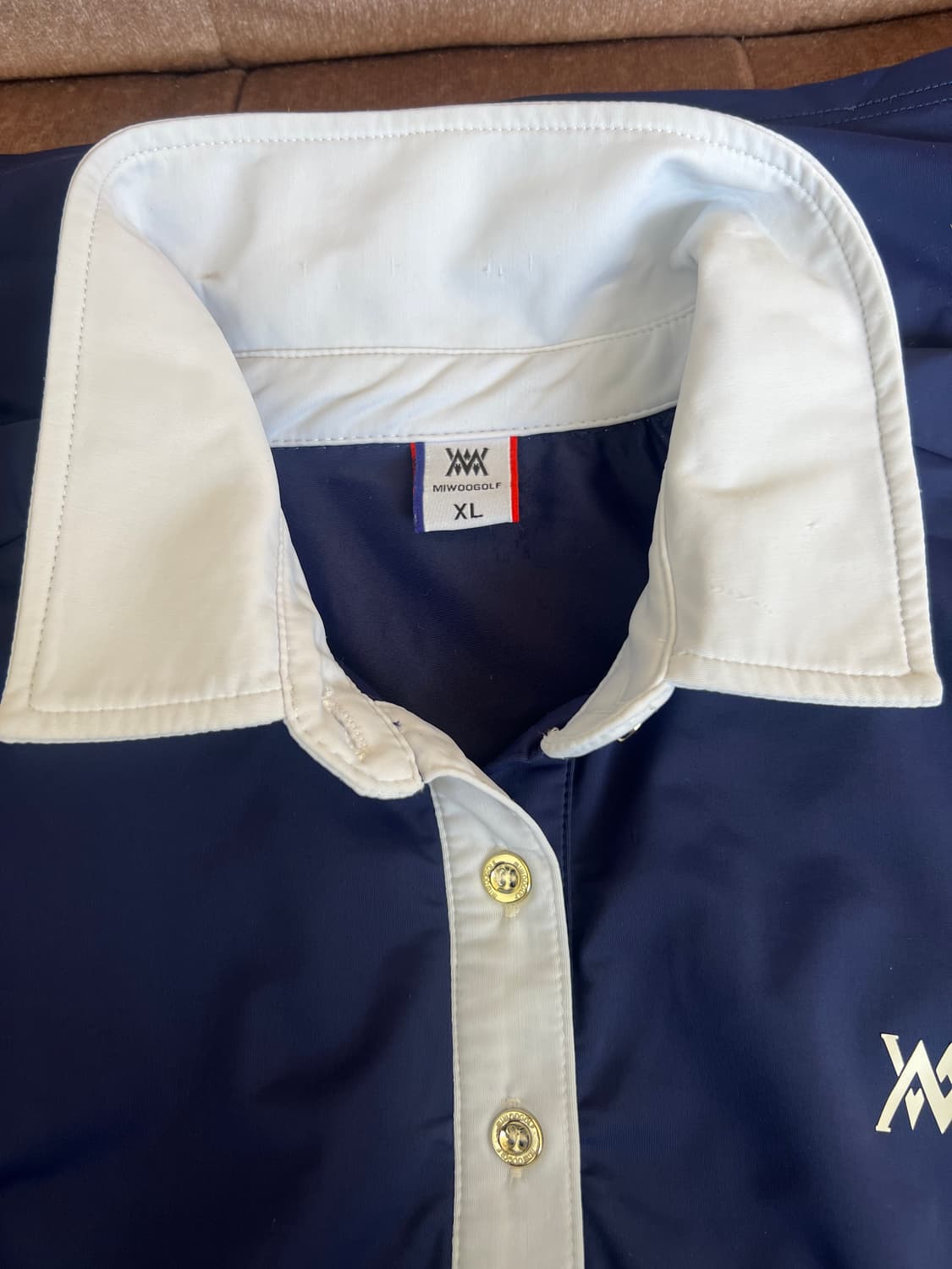 미우골프 여성 네이비 카라반팔티셔츠 골프티셔츠 상품이미지5