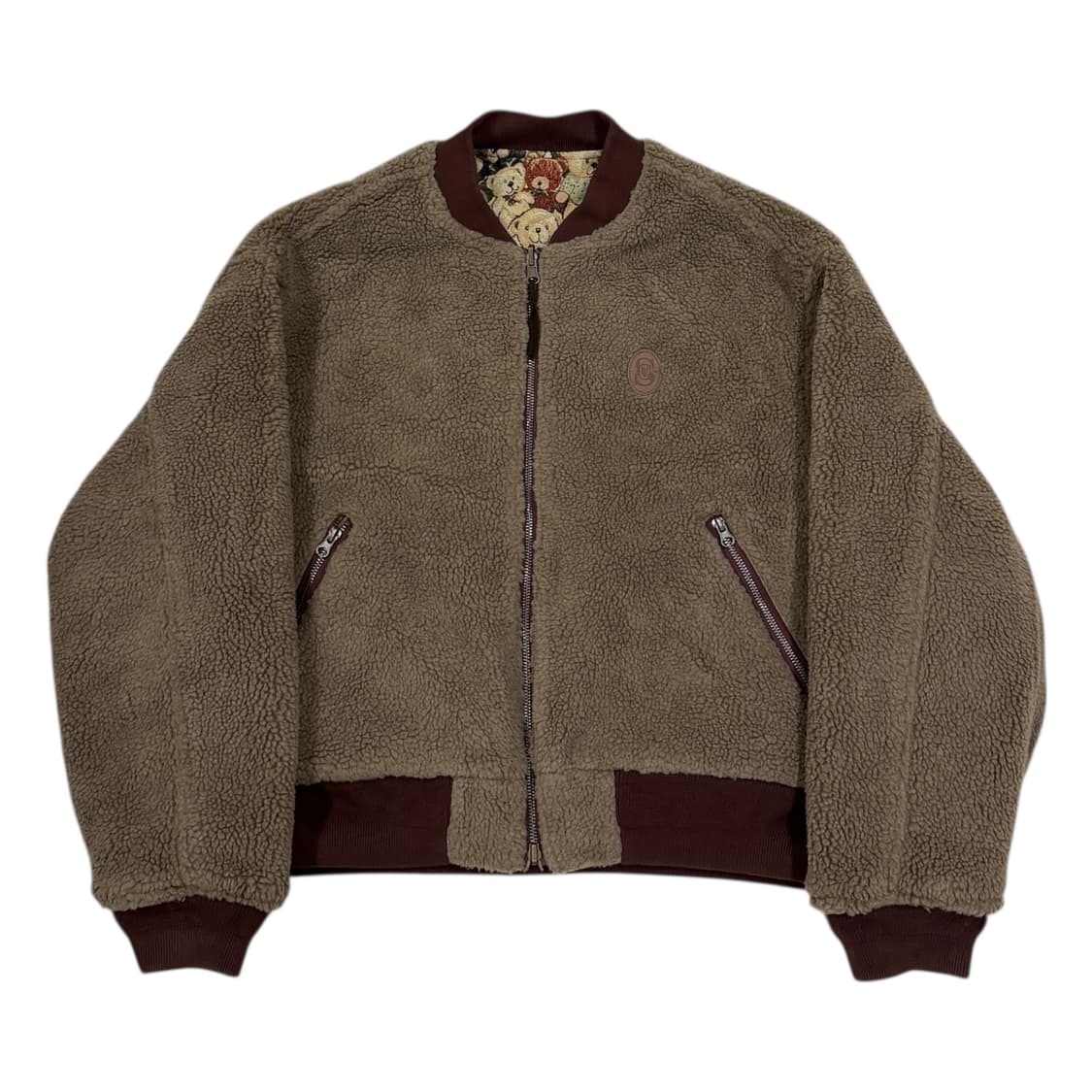 스컬프터 곰돌이 테디베어 프렌즈 카펫 리버서블 양면 자켓 M 상품이미지5