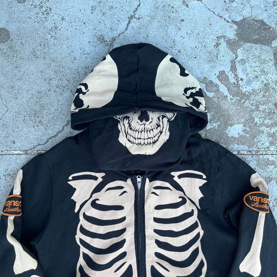 밴슨 스켈레톤 본 풀프린팅 마스크 후드 상품이미지4