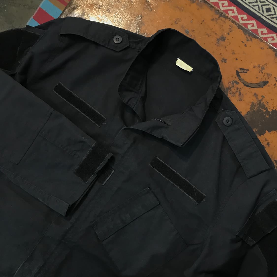  밀리터리 빈티지 블랙 립스탑 투웨이 집업 자켓 남성 110 115  상품이미지3