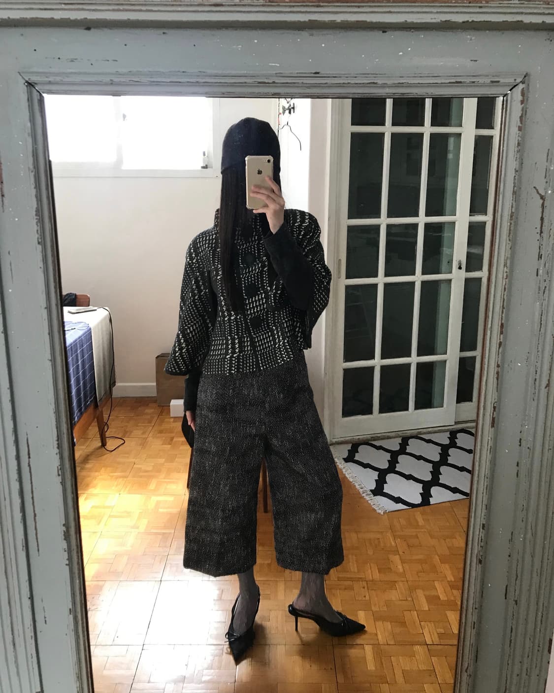 vintage pattern wool cape jacket 상품이미지4