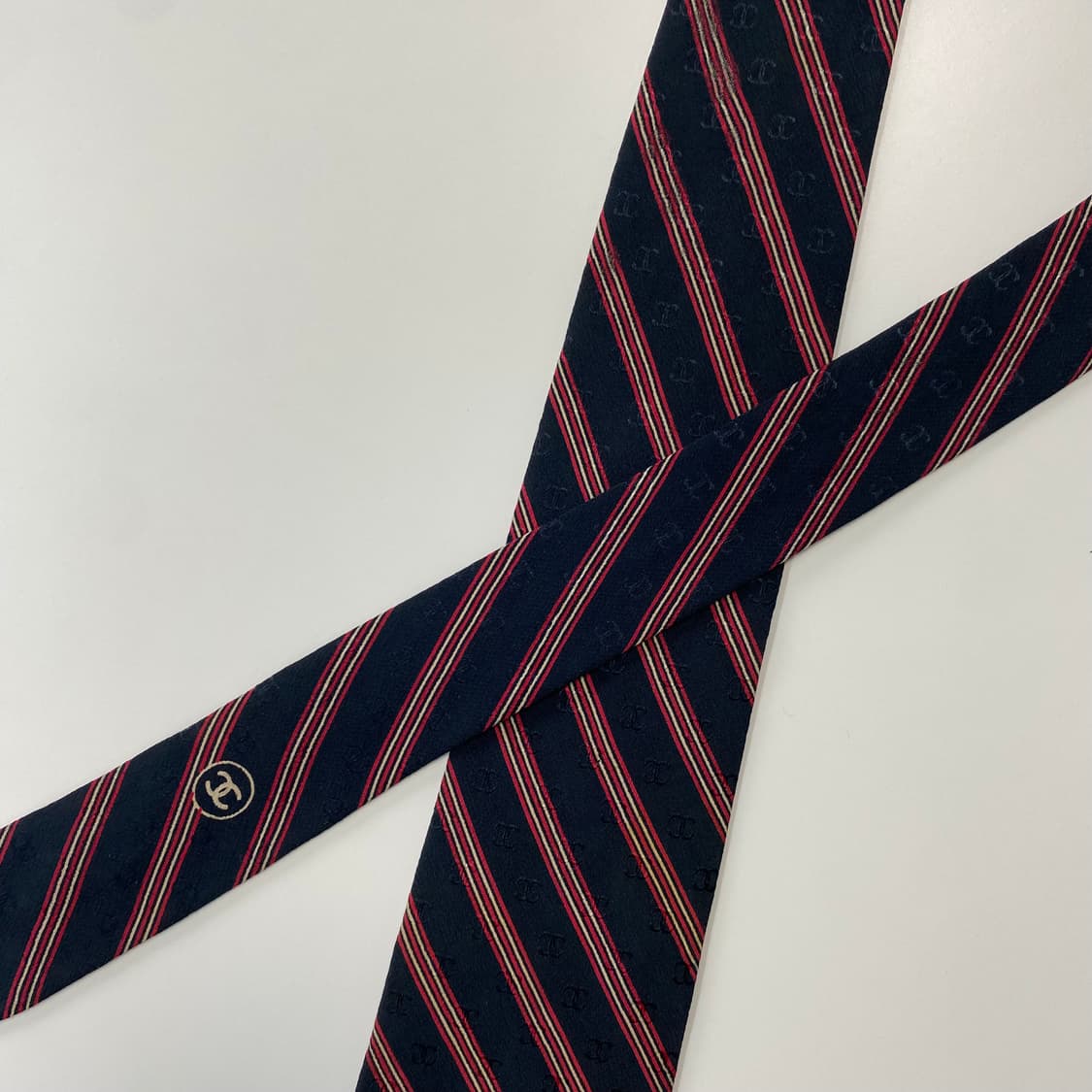 샤넬(CHANEL) 모노그램 명품 정품 넥타이8.2cm 상품이미지4