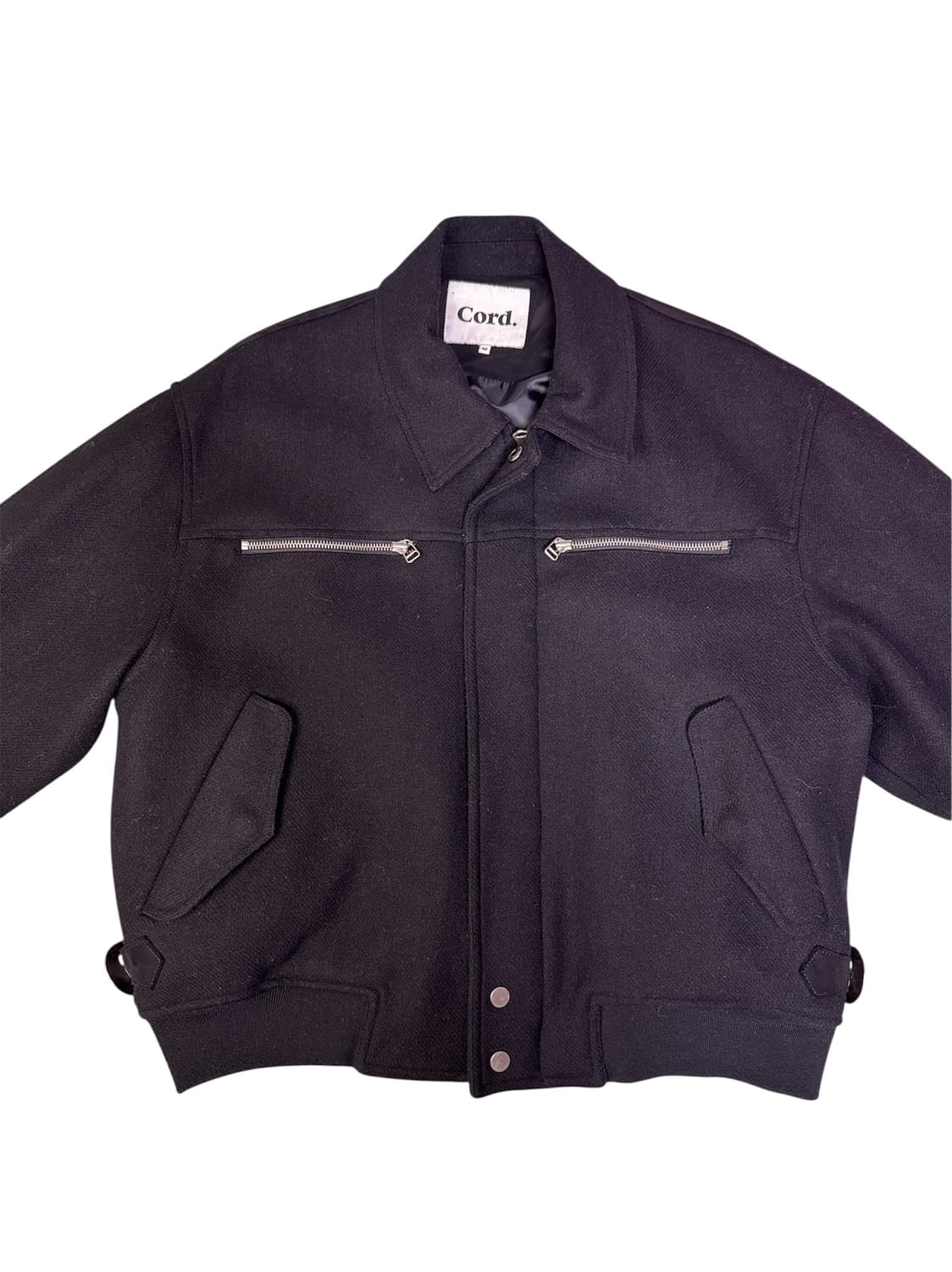 Cord 메탈 버클 울 블루종 metal buckle wool  블랙 M 상품이미지3