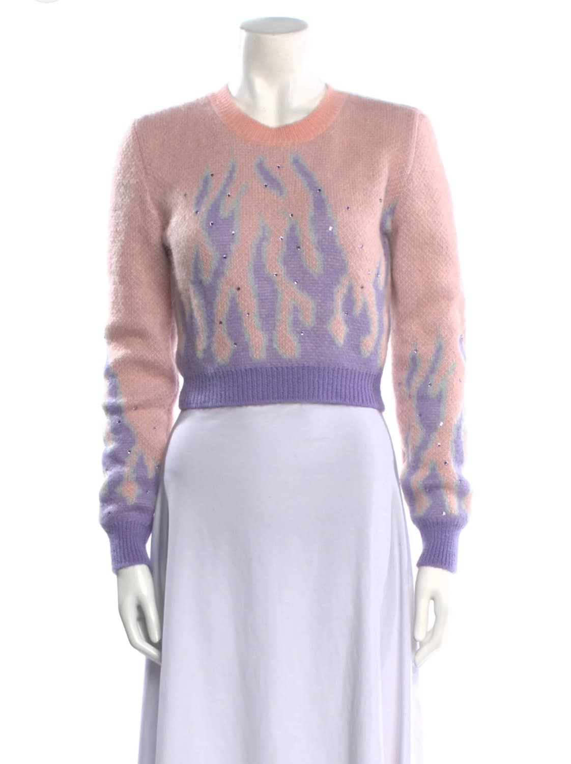 (정품/새상품) 알레산드라 리치 여성 모헤어 큐빅 플레임 자카드 니트 상품이미지4