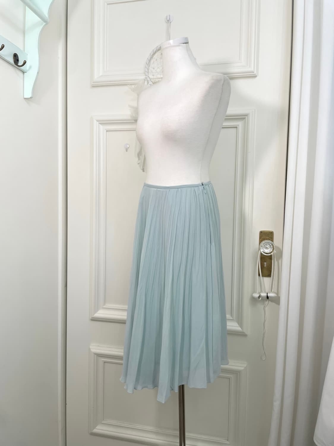 sheer mint pleats pure skirt(size-38) 상품이미지2