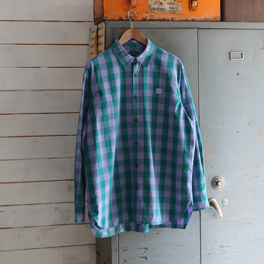 (착용컷) Acne Studios 사코 체크 셔츠 (남성용 105) 상품이미지2