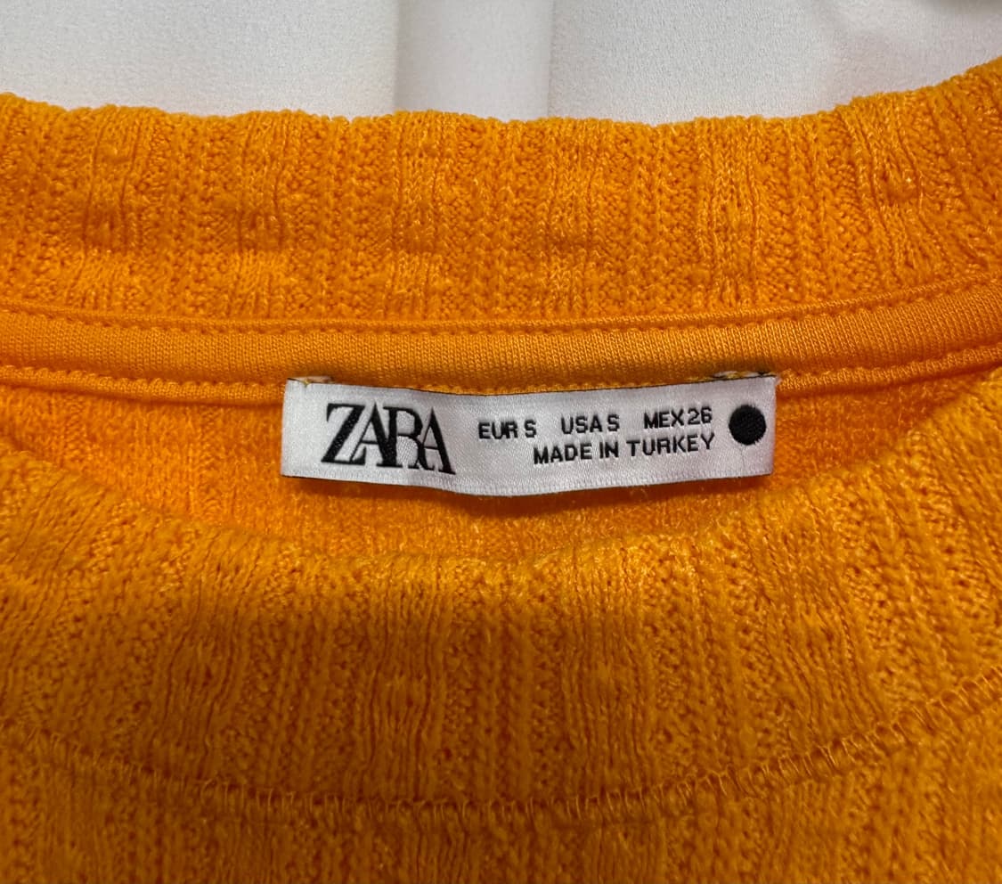 ZARA 자라 골지 슬리브리스 니트 오렌지 S 상품이미지6