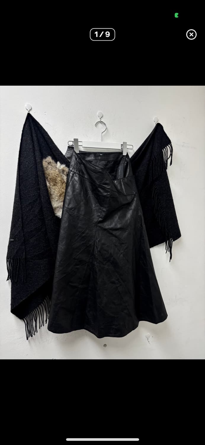 디자인 레더 롱스커트 상품이미지1