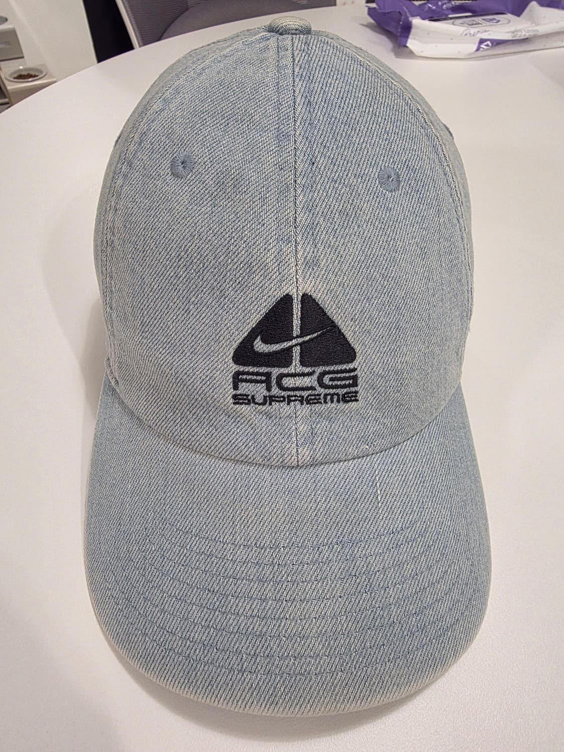 슈프림 x 나이키 ACG 데님 6-패널 캡 워시드 블루 - 22FW 상품이미지1
