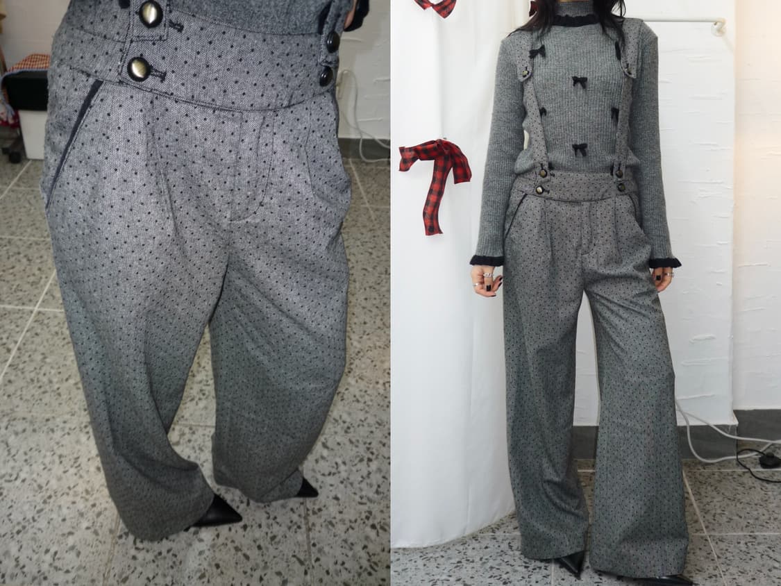 Charcoal suspender slacks 상품이미지1