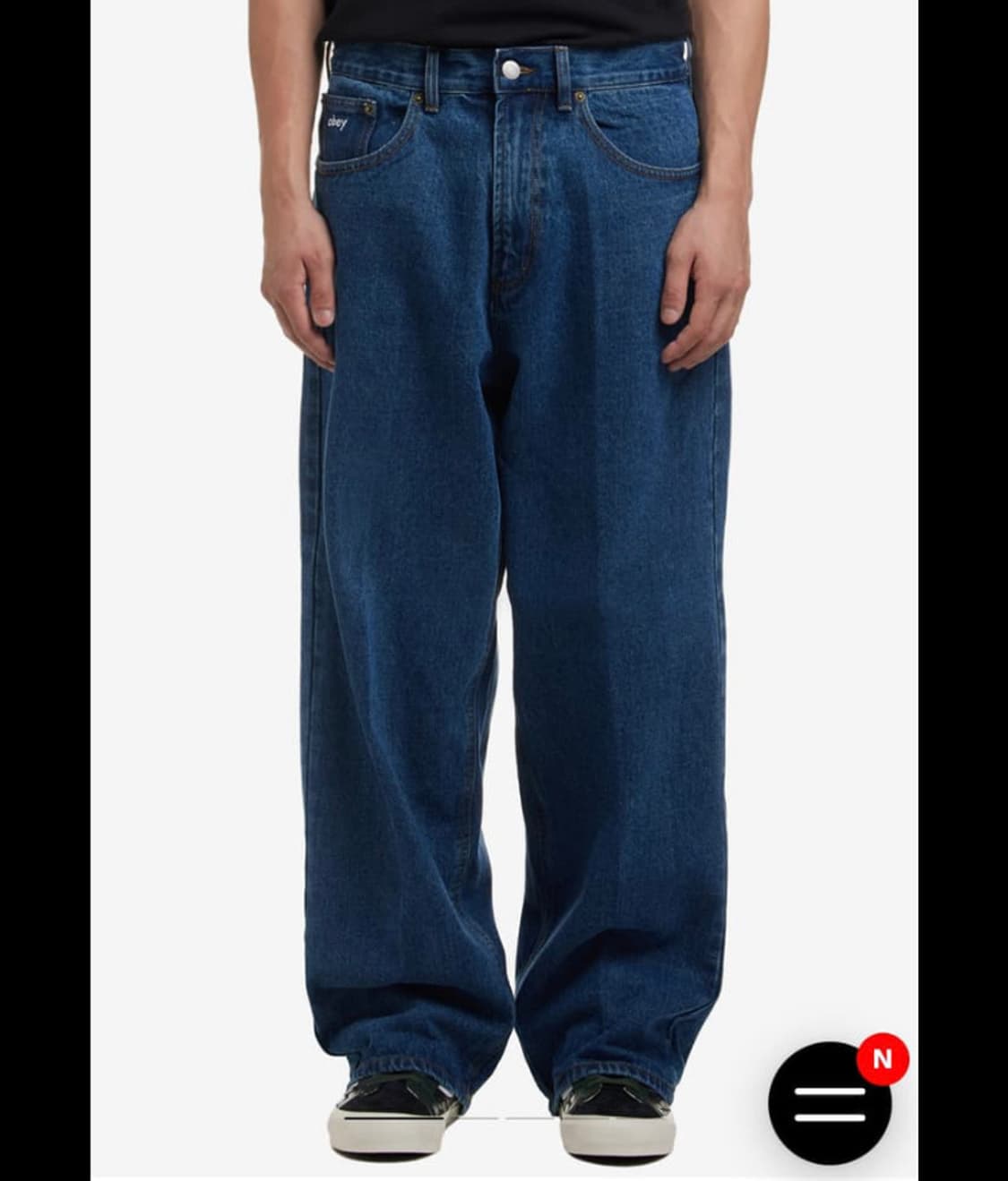 새상품) OBEY 오베이 와이드 루즈 배기 데님팬츠 36 _ 라이트인디고 상품이미지9