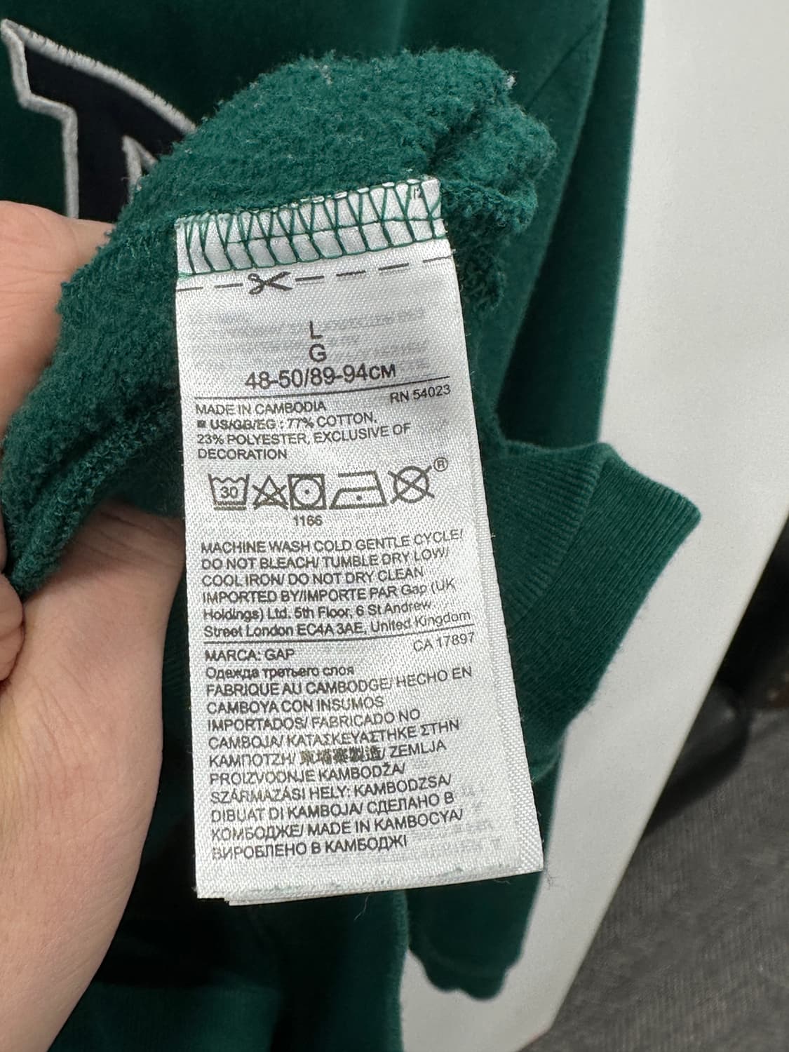  GAP 로고 후드 그린 L 상품이미지4