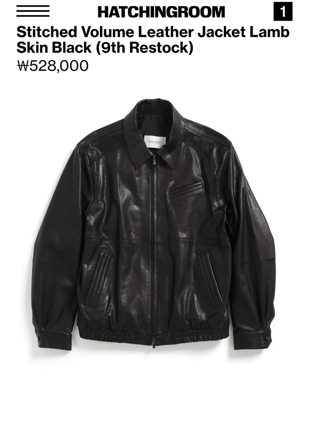 Stitched Volume Leather Jacket Lamb Skin 상품이미지1