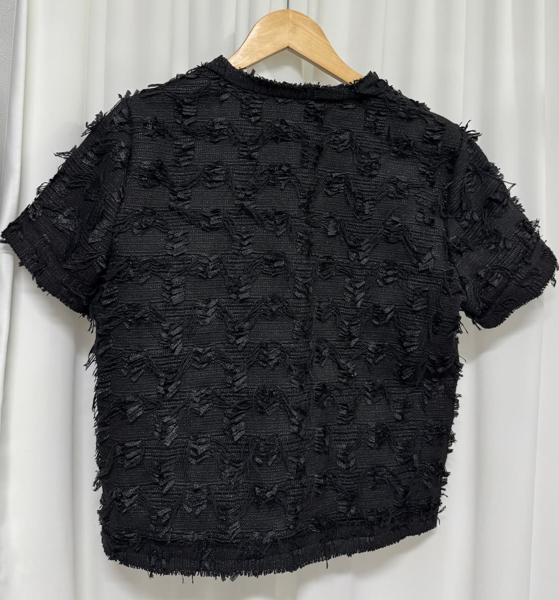 비스윗 트위드 반팔 자켓 수술 블랙 상품이미지6