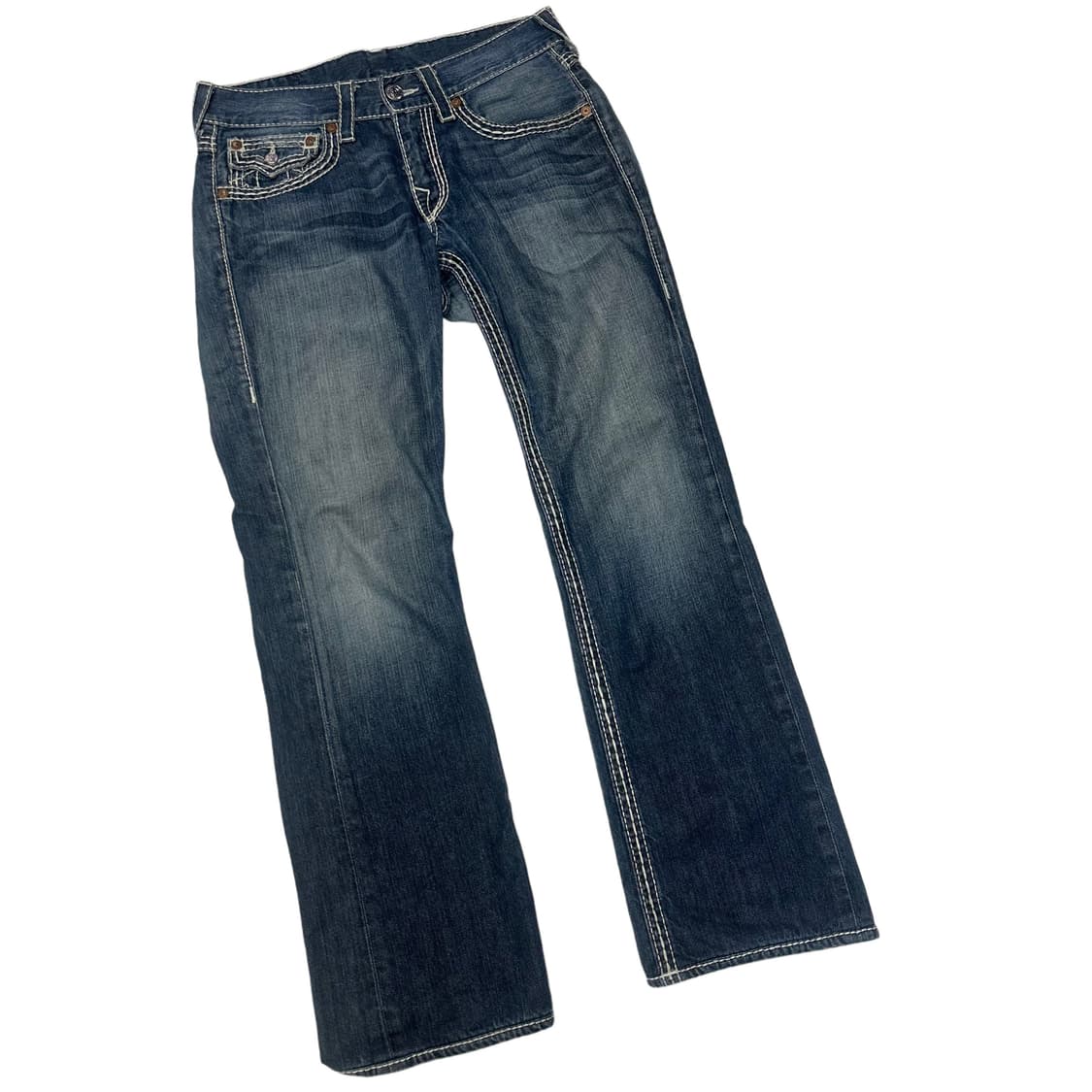 트루릴리전 화이트 스티치 스트레이트 워싱데님진 30 상품이미지1