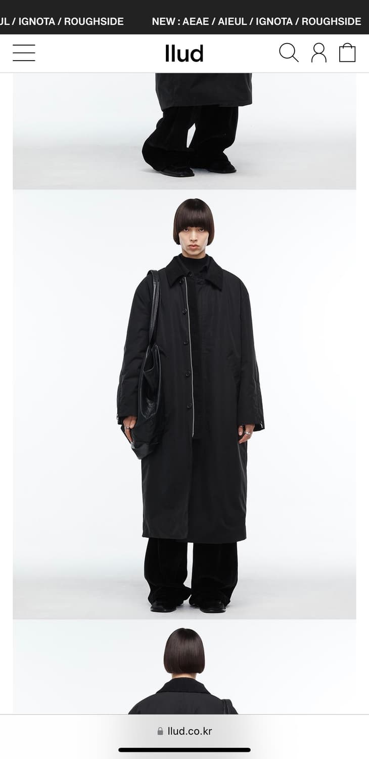 알렌느 24fw 패디드 롱 맥 코트 블랙 상품이미지1