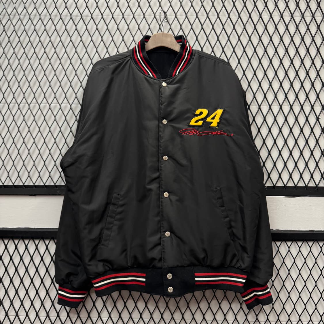 90s 제프 해밀턴 X 나스카 리버시블 바시티 자켓 레드 블랙 배색 상품이미지3