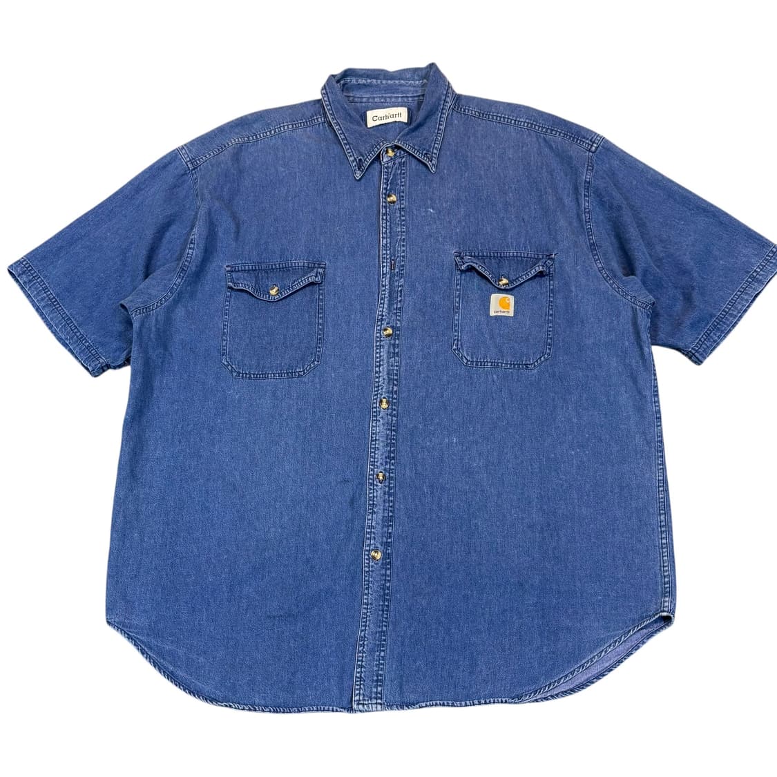 (3XL) 리메이크 칼하트 데님 반팔 셔츠 상품이미지1