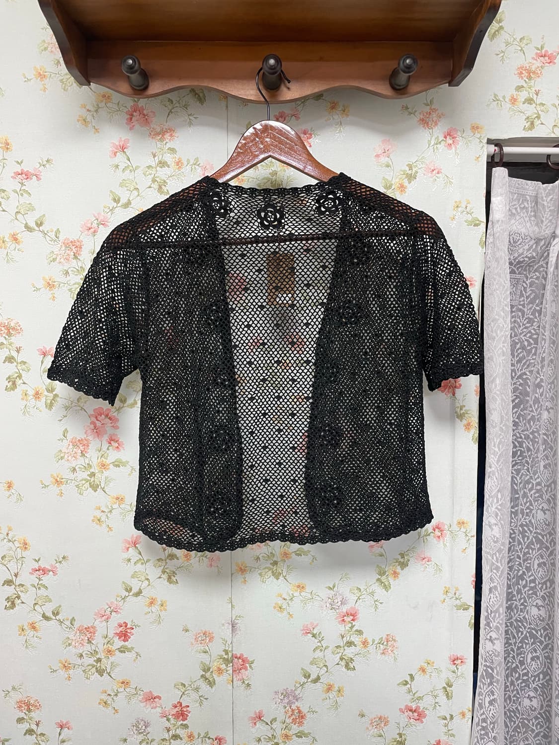 그물 반팔 크롭 가디건 상품이미지2