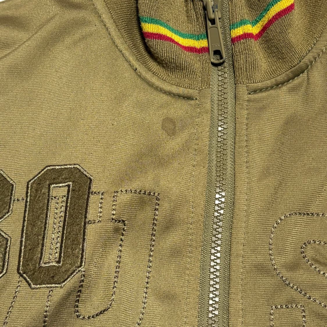 00's Stussy 라스타 컬러 자수 로고 카키 트랙 자켓  상품이미지6