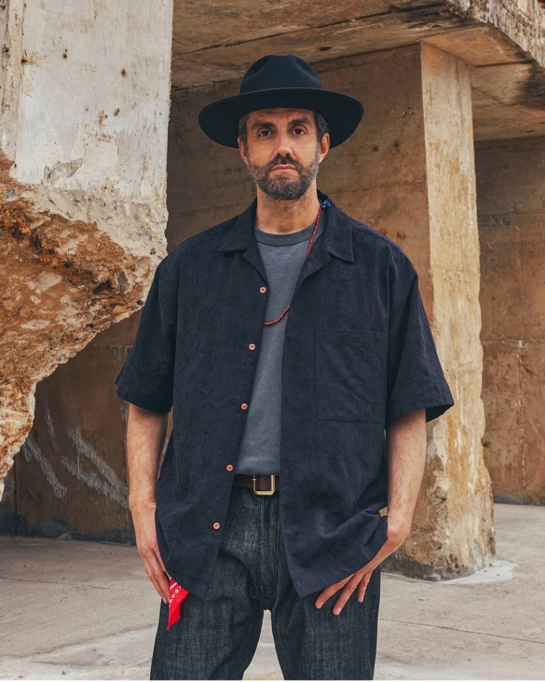 유니폼브릿지 플라워 오픈 카라 셔츠 L사이즈 상품이미지2