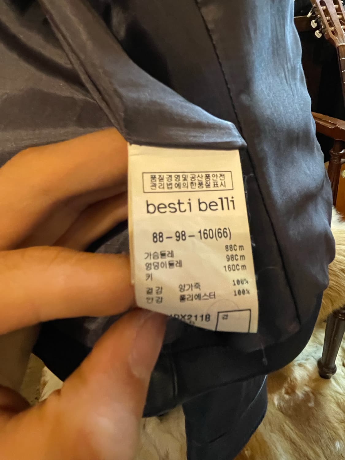 besti belli 양가죽 바이커 자켓 블랙 상품이미지8