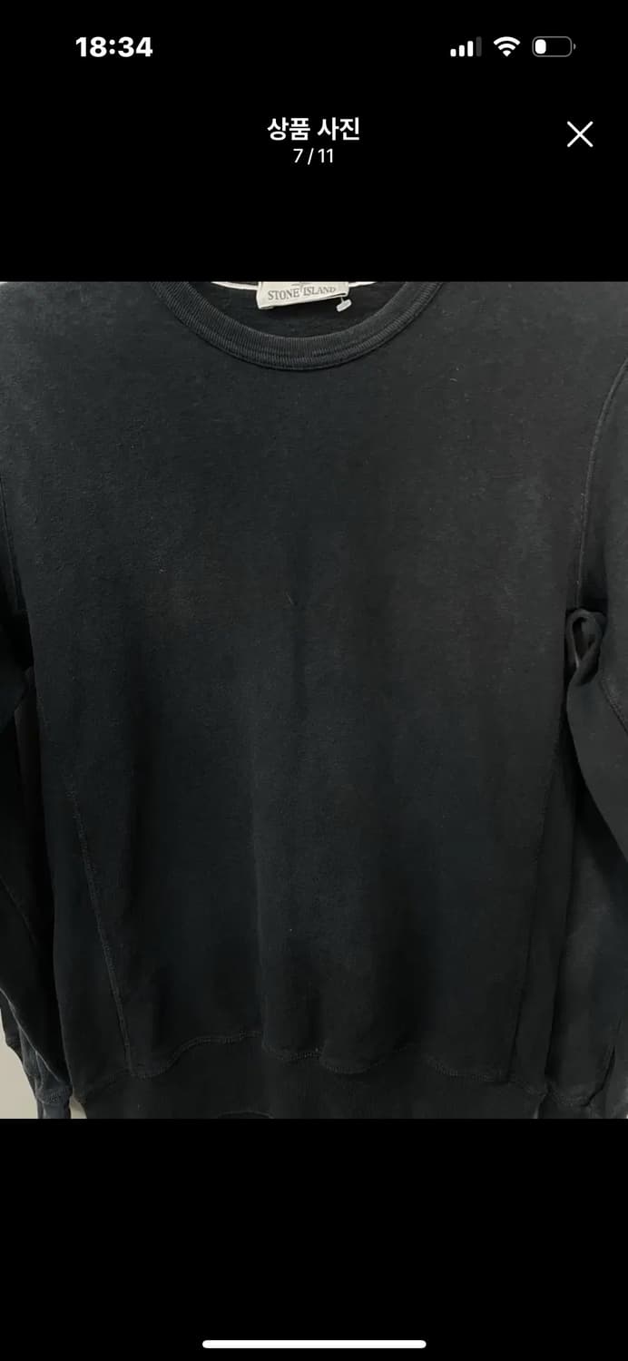 스톤 아일랜드 블랙 크루넥 스웨트셔츠 A3403 상품이미지8