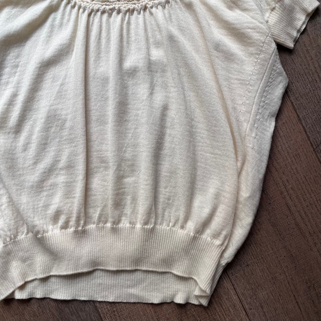 Shirring Knit Half Blouse 상품이미지5