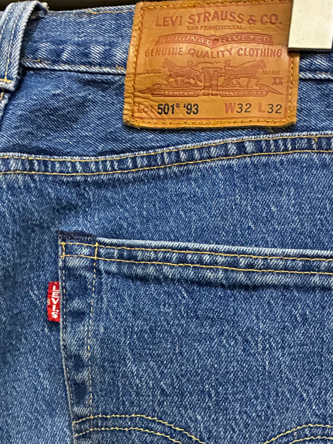 (31~32)Levis 리바이스 프리미엄 빅E 501 93 중청 데님 상품이미지8