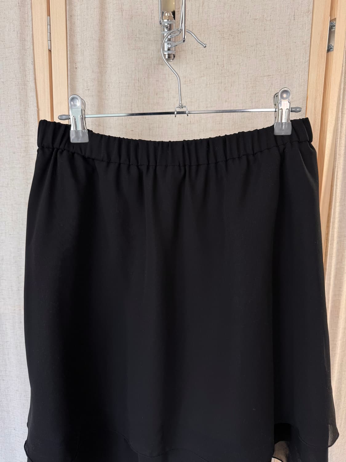 밴딩 매쉬 미디스커트 상품이미지3