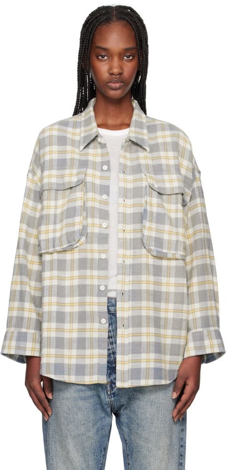 R13 — Oversized Pocket Drop Neck Flannel 상품이미지4