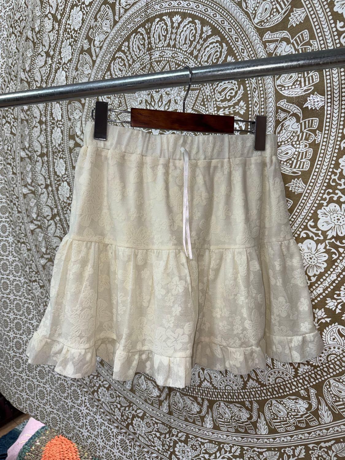 빈티지 여성 플라워패턴 밴딩 미니스커트  상품이미지3