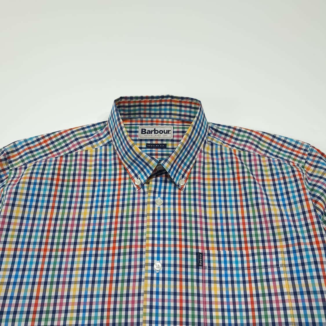 CL371 L 바버 코튼 멀티컬러깅엄체크 버튼다운 셔츠남방 상품이미지2