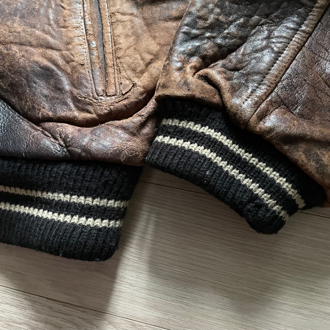 80s 90s 리복 올드스쿨 올 레더 바시티 자켓 상품이미지6