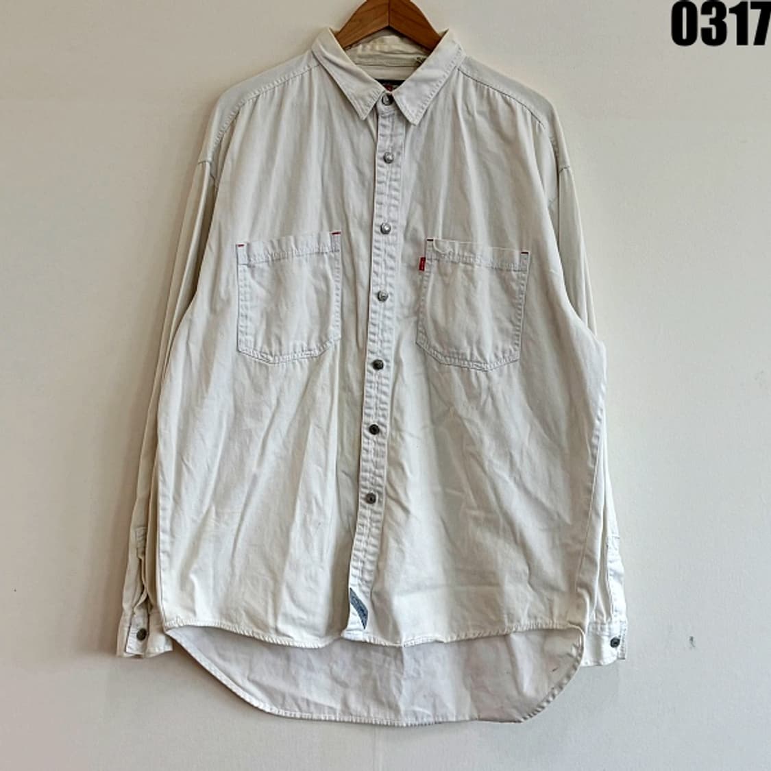 리바이스(Levi’s) 화이트 코튼 셔츠 XL 0317 상품이미지1