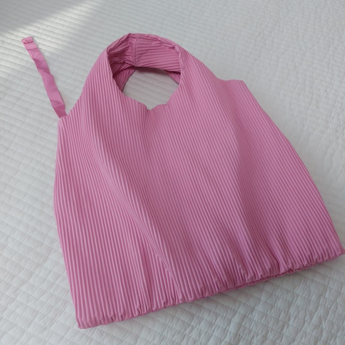 코스 플리츠 토트백 핑크 발레코어 상품이미지2