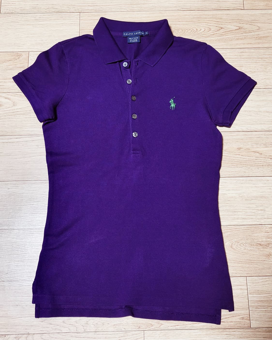 택포)두산폴로. 폴로 랄프로렌 5버튼 반팔카라티. 여성 S 상품이미지1