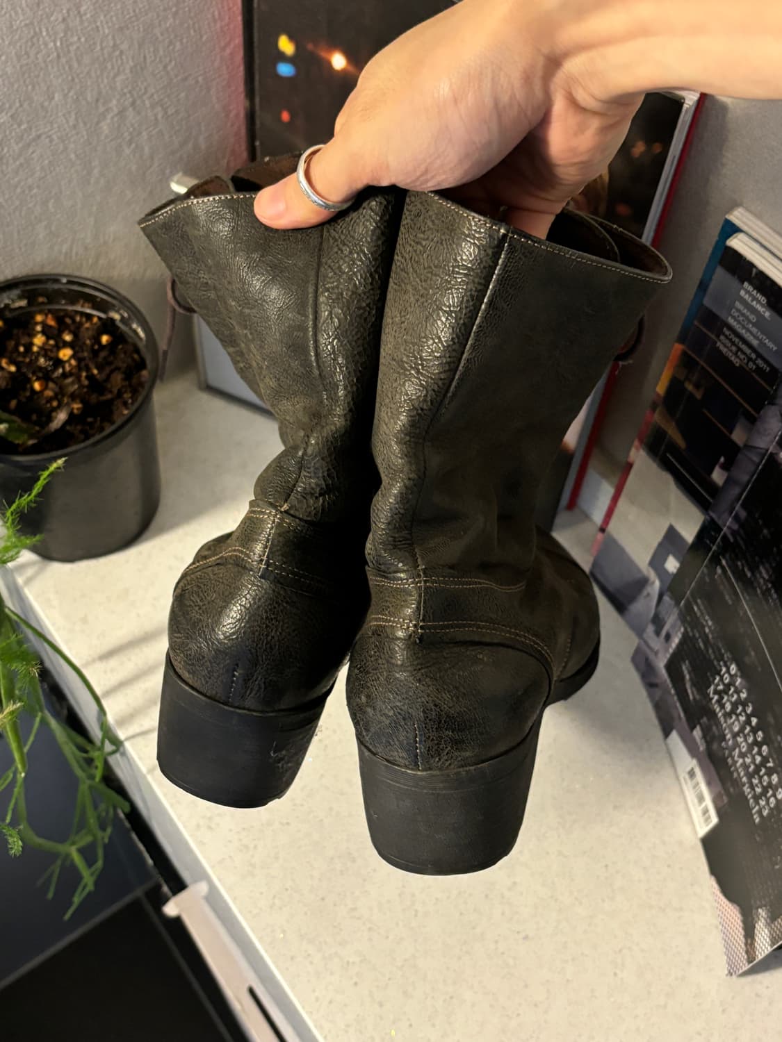 빈티지 레더 앵클부츠 상품이미지5