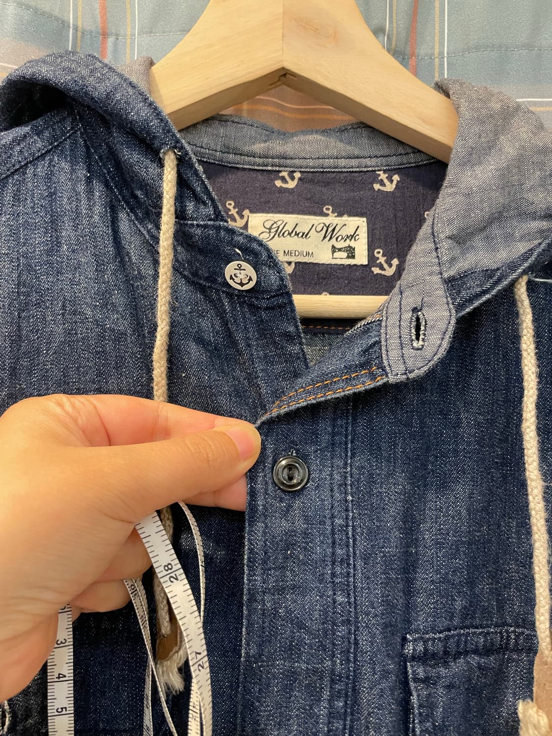 일본빈티지 후드데님셔츠 상품이미지2