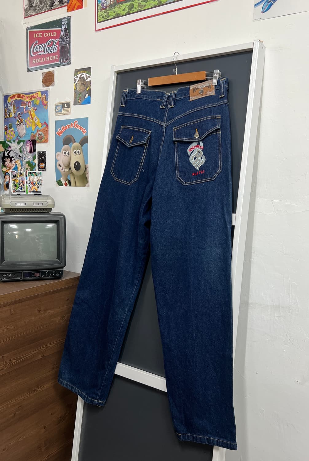 Roca wear 로카웨어 올드스쿨 힙합 인디고 데님 팬츠 상품이미지1