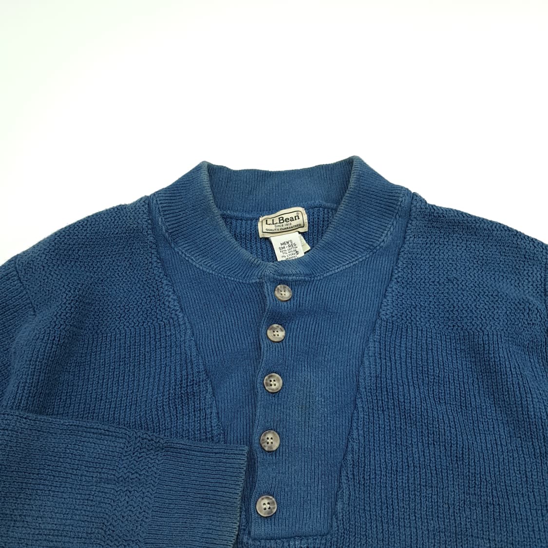 CN946 SM 엘엘빈 빈티지블루 코튼 하이넥 긴팔 니트 스웨터 상품이미지3