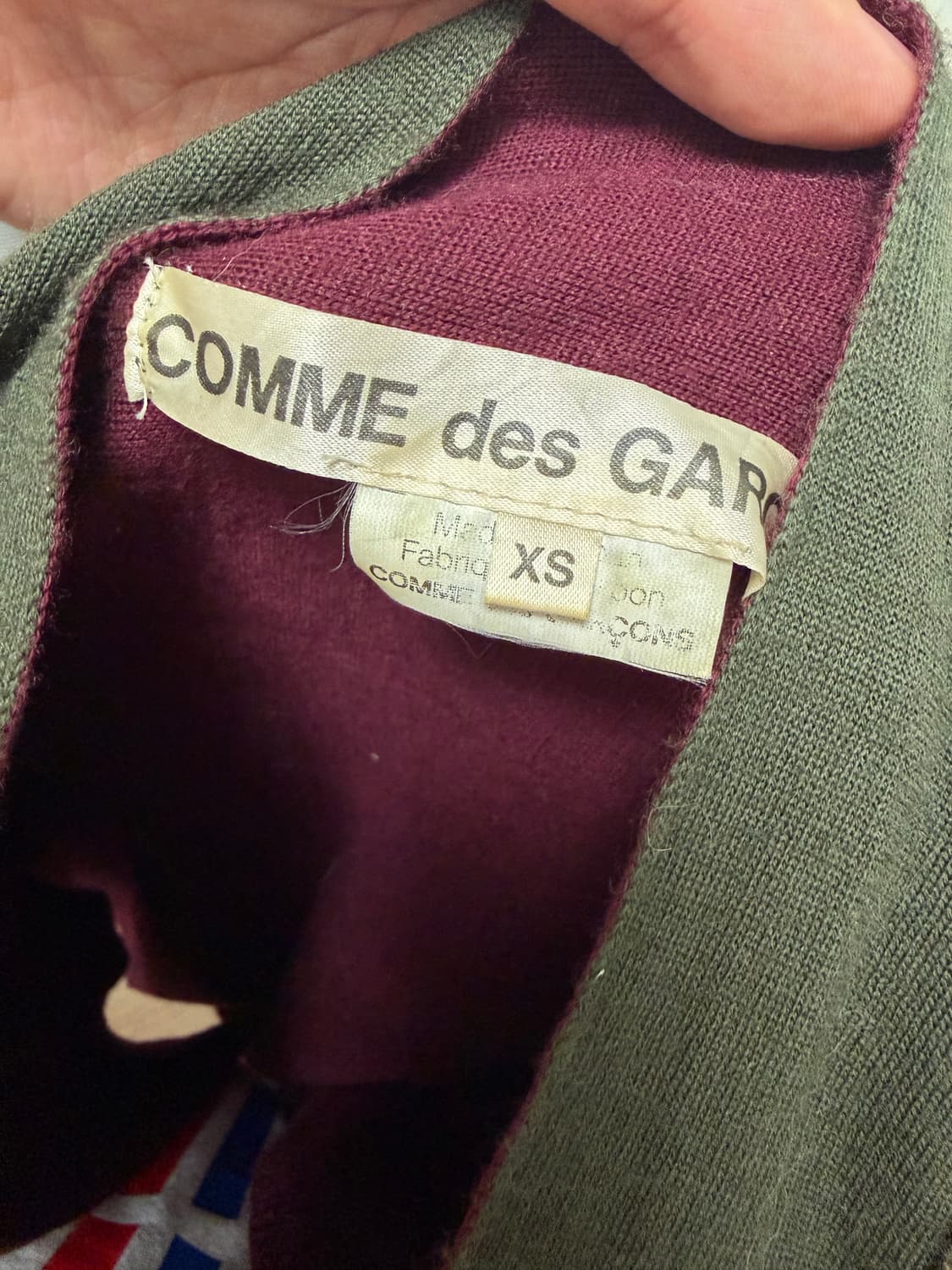 꼼데 가르송 베스트 가디건 xs 상품이미지3