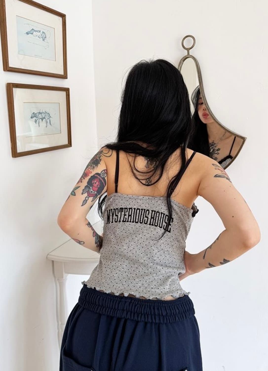 더미스테리어스호텔 도트 레이스 슬리브 상품이미지3