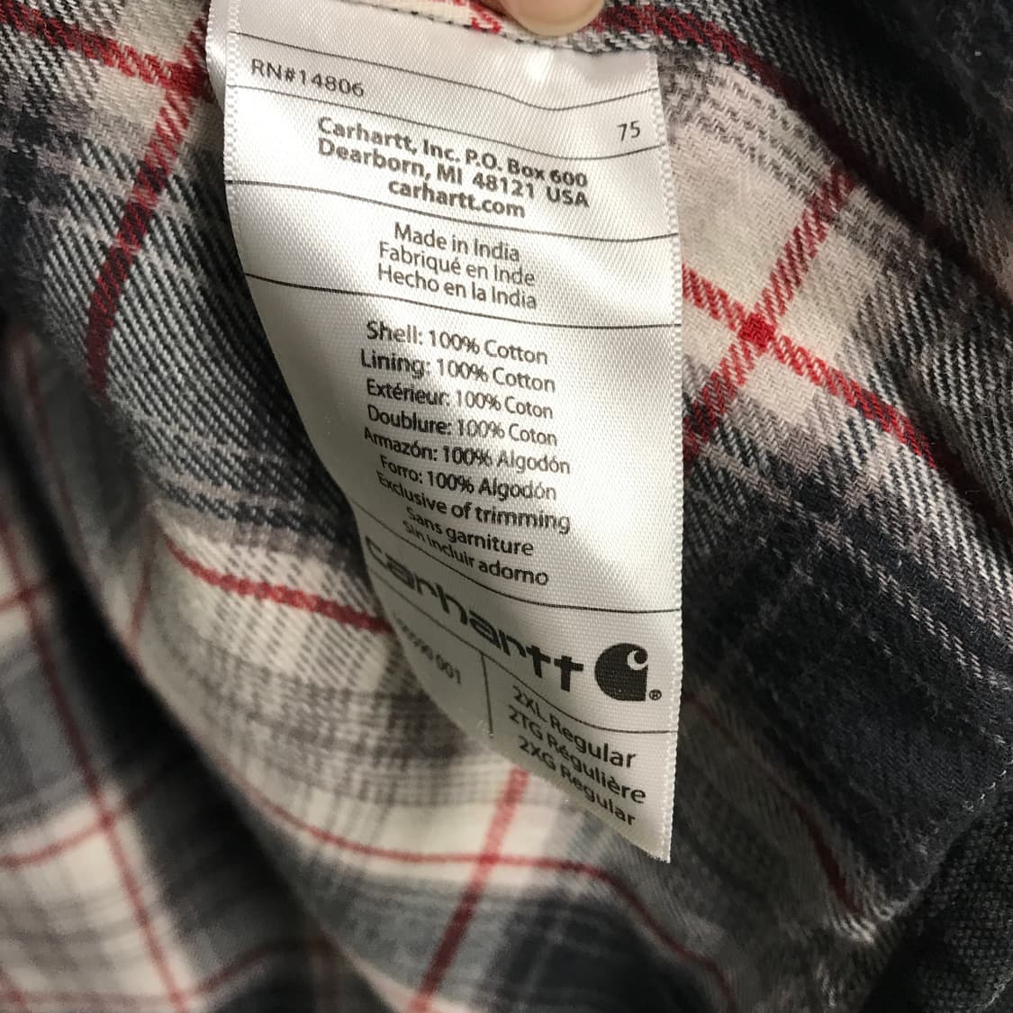 칼하트 워크 셔츠 자켓 블랙 2XL 상품이미지6